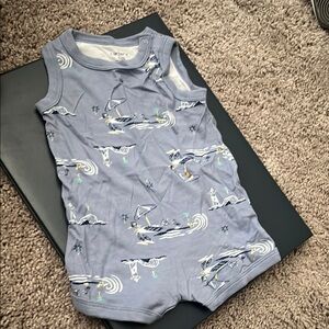 Blue Nautical Baby Romper